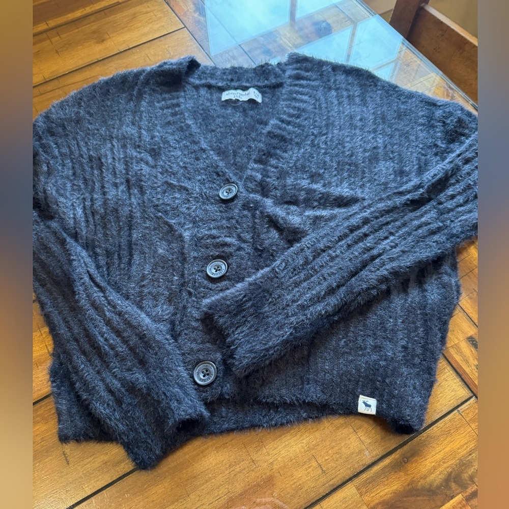 Abercrombie kids incredibly soft, black cardigan sweater. Size 9/10